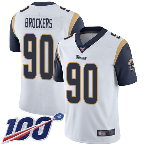 Los Angeles Rams Limited White Men Michael Brockers Road Jersey NFL Football #90 100th Season Vapor Untouchable->los angeles rams->NFL Jersey